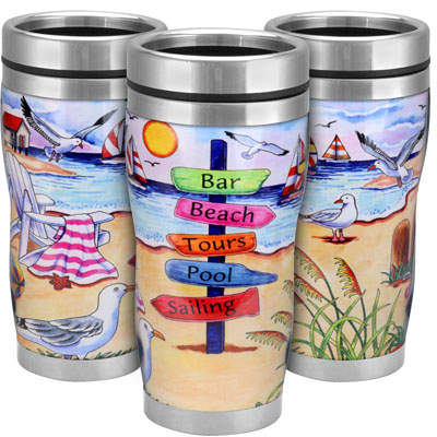 Tumbler - BEACH SIGN STAINLESS TUMBLER
