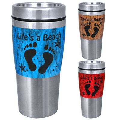 Tumbler - Life's/Bch Wood/L S/S 16 OZ 